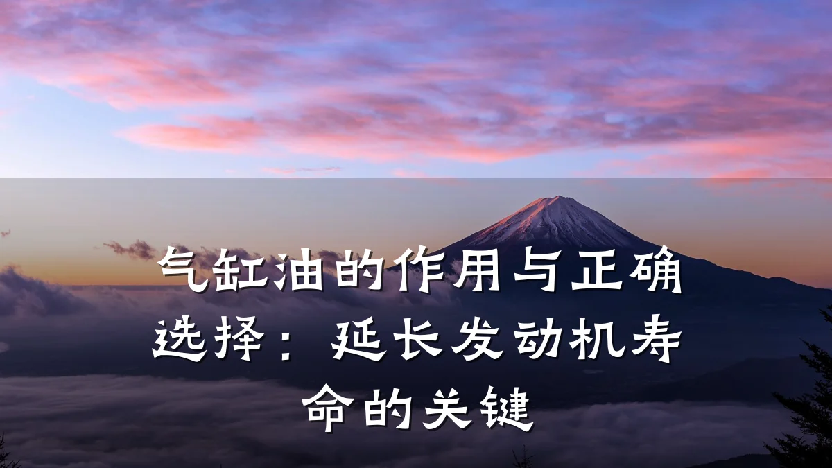 气缸油的作用与正确选择：延长发动机寿命的关键